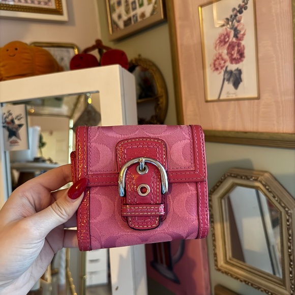Coach Fuchsia Buckle Wallet - Picture 2 of 6